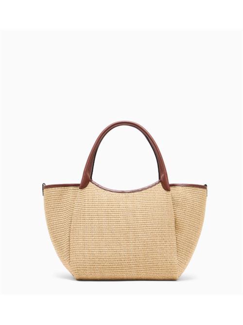 Medium woven straw shopper with EA logo Emporio Armani | EW001009 AF25819.M1334